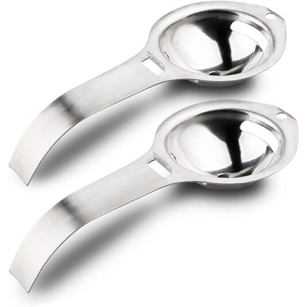2 Pcs Stainless Steel Egg Separator Egg White Yolk Filter Sieve Kitchen Gadget